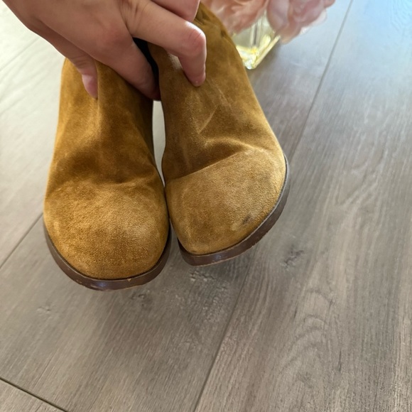 J. Crew Tan Brown Suede Leather Ankle Heel Booties - Picture 6 of 10